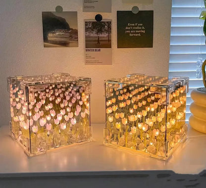 MagicTulip Flower Fields Cube 3-dimensional LED DIY Night Lamp lights