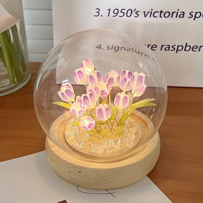 MagicTulip Flower glass LED DIY Night Lamp lights