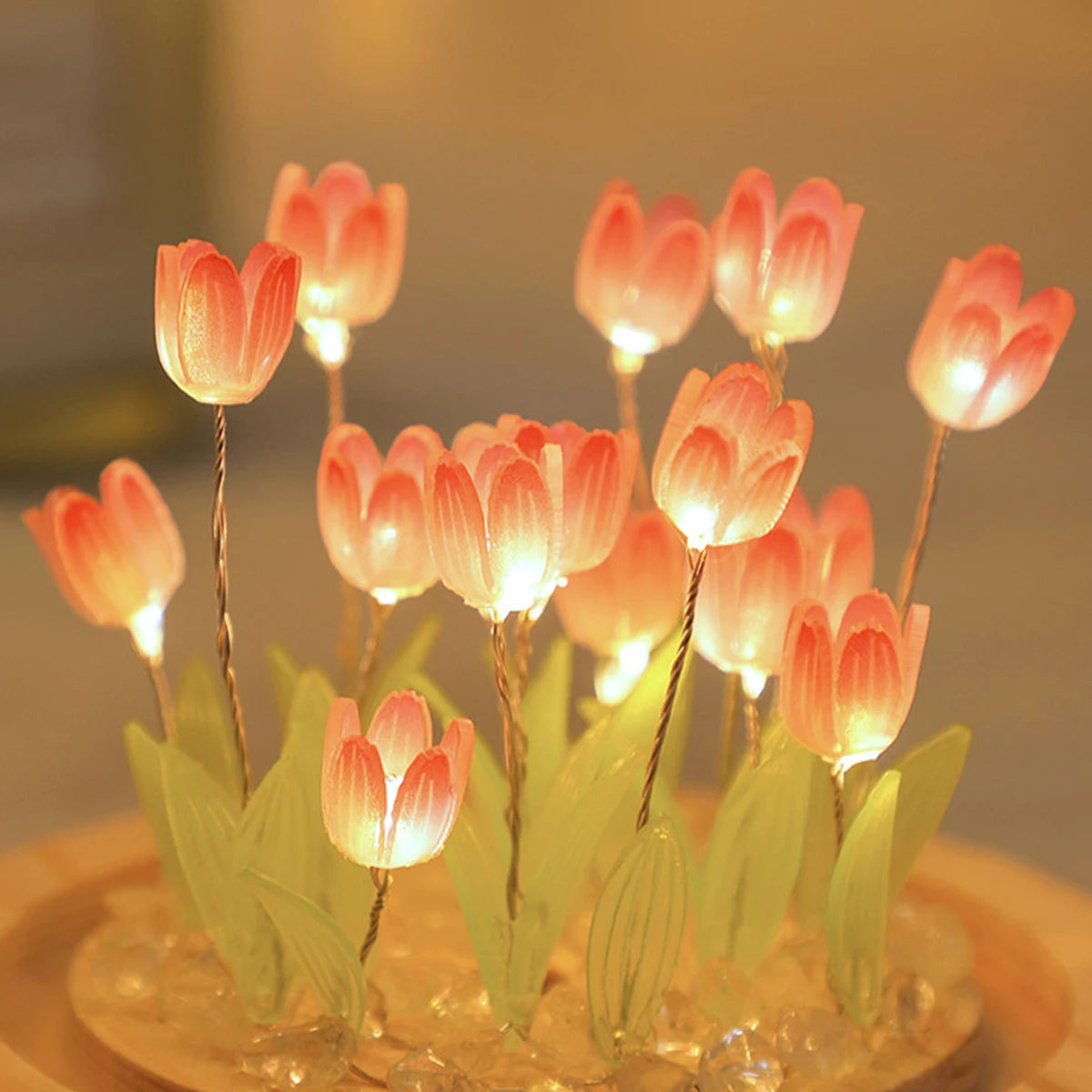 MagicTulip Flower glass LED DIY Night Lamp lights